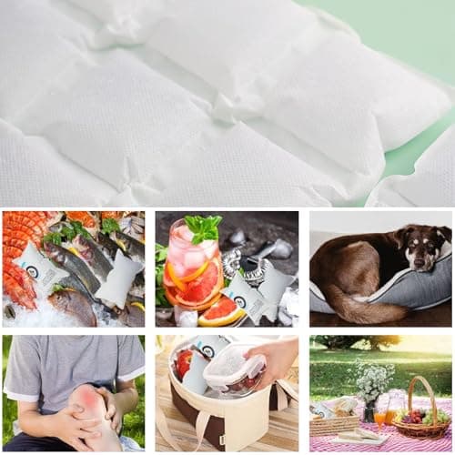 Ice Packs for Cool Box, 8 Pack of 16-Cell Freezer Blocks, Reusable Ice Blocks for Cool Bags, Long Lasting Cooling for Outdoor Picnics, Travel, Food Transportation, 28x26cm Self-Absorbing Ice Packs — view 6