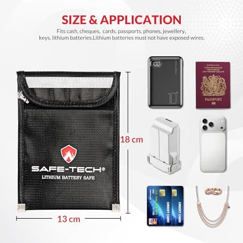 SAFE TECH UL94 Tested Fireproof Power Bank Case, Fireproof Money Bag — view 5