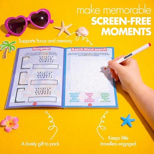 abeec Travel Games Book for Kids — 200 Pages, 21 Games and Activities — Plane Activities for Kids, Car Journey Games — Word Searches, Sudoku, Battleships, Spot the Difference — view 5
