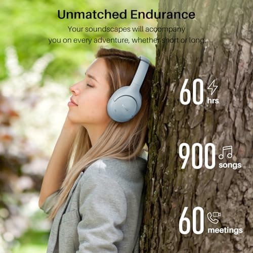 TOZO Hybrid Active Noise Cancelling Headphones, Hi Res Audio — view 5