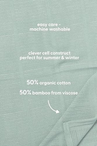 MORI Organic Cotton Bamboo Cellular Muslin Blanket 70x100cm, Taupe — view 6