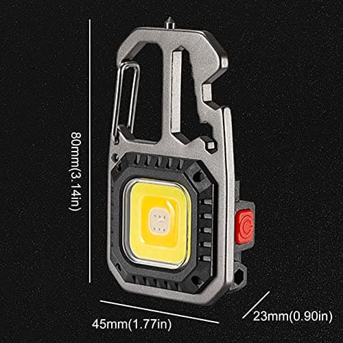 Mini Rechargeable Keychain Flashlight 7 Lighting Modes Portable Cob Light With Corkscrew Screwdriver For Outdoor Fishing Hiking Camping Emergency (Dark Gray, One Size) — view 5
