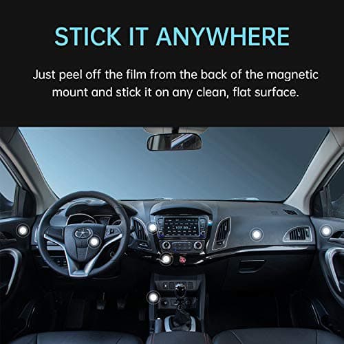 MENNYO Magnetic Phone Holder, 2 Pack Car Magnet Mount with Metal Plate Stick on Dashboard | Wall Magnet Sticker for iPhone 11/X/Xs/Xs Max/8 Samsung Galaxy S10/S9/S8/Note Huawei & Other Mobile Phones — view 6