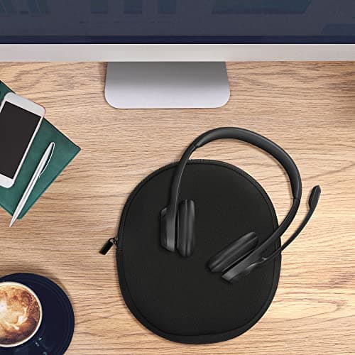 kwmobile Neoprene Headphone Case for H390 Cover – Over-Ear Headset Storage Pouch - Soft Travel Carry Bag Black — view 3