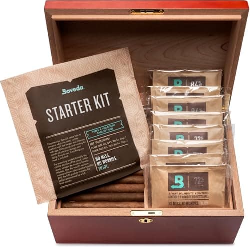 Boveda Starter Kit Bundle: Season a Wood Storage Box Plus Maintain Humidity with 2-Way Humidity Control | Includes (2) Each Size 60 Boveda 84% & 72% | 1-Count — view 4