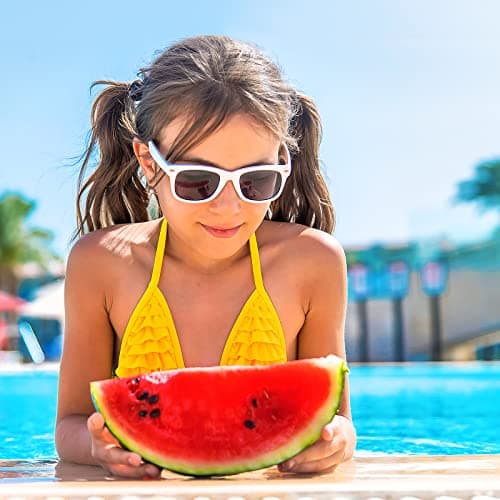 Bouiexye 12 Pack Neon Sunglasses Kids Boys and Girls Glasses Kids Party Supplies Favors Bulk for Beach Pool (12 Color) — view 5