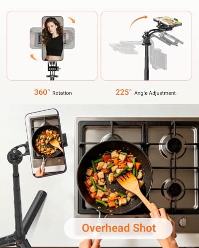 GRIFEMA 69" Phone Tripod, Auto Pop-Out Selfie Stick, Aluminum All in One — view 4