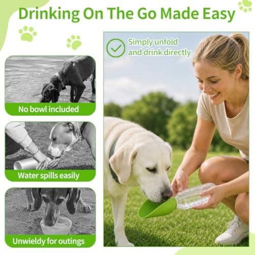 Adiwo 2Pcs Portable Silicone Pet Water Fountain, Dog Water Dispenser — view 5