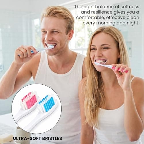 2Pcs Folding Toothbrush, Portable Travel Toothbrush Set, Lightweight Soft Tooth Brush for Travel, Camping, Hiking, Office (Pink & Blue) — view 5