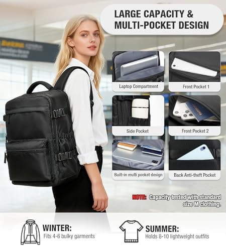 Vacuum Travel Backpack Women with Pump Vaultbag Ryanair Cabin Bags 40x30x20 — view 5