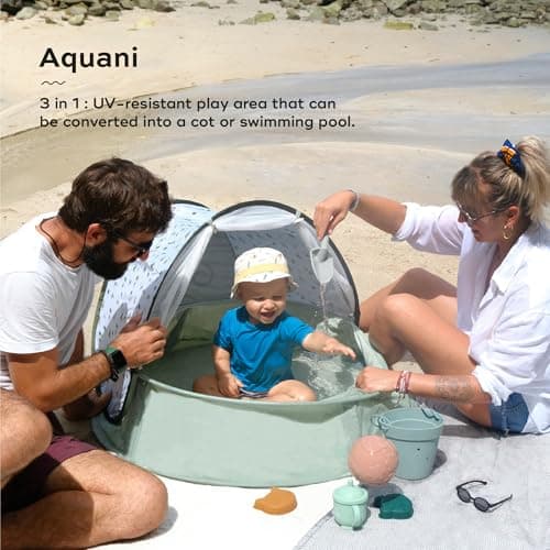 Babymoov Aquani Pop Up Baby Beach Tent & Paddling Pool - Anti-UV Sun Protection UPF 50+, Provence — view 2