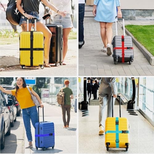 Newthinking Luggage Straps 4 Pack, 3.8x200CM Adjustable Suitcase Straps — view 6
