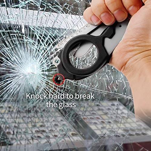 NZXVSE 6 in 1 Emergency Response Shears, 6 Functions Scissors with Strap Cutter and Glass Breaker, Portable Pocket Multi Tool with Utility Holster — view 3