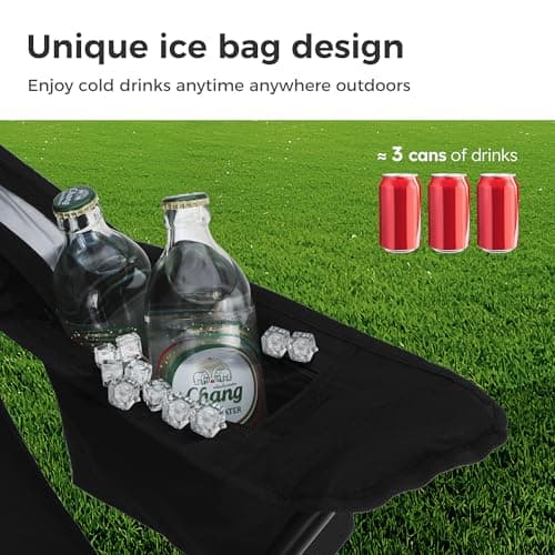 LET'S CAMP Set of 2 Camping Chairs for Adults Supports 120kg Black — view 5