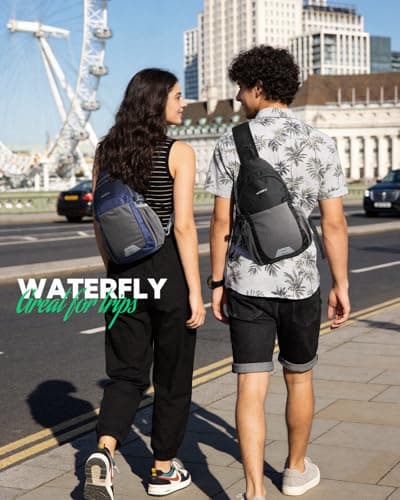 Waterfly Foldable Sling Bag Men Women, Anti Theft RFID Crossbody for Travel — view 2