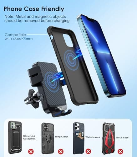 MOKPR Car Phone Holder Wireless Charger, 15W Wireless Car Charger — view 5