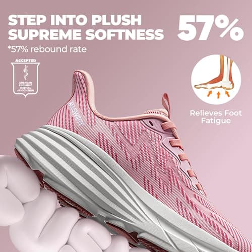 ALLSWIFIT Women's Slip On Walking Shoes Running Sneakers,Pink,6 — view 4
