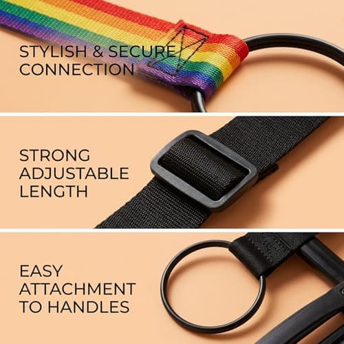 6 PCS Luggage Connector Straps for Suitcases, Adjustable Luggage Connector Straps for Travel, Bags Straps During Airport Transfers, In Orange, Black, and Rainbow Colors — view 3