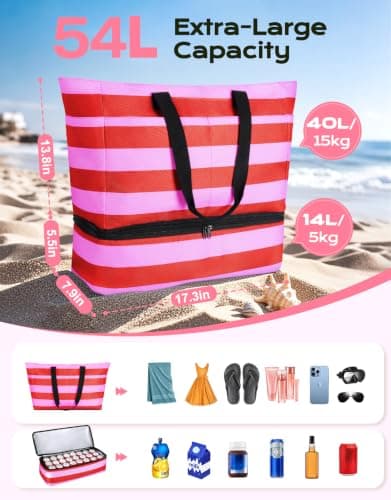 CIRYCASE Beach Bag with Cooler, 54L Extra Large Beach Bags for Women — view 4