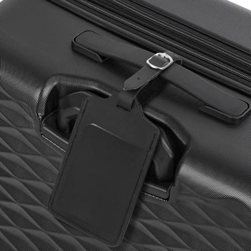flintronic Travel Luggage Tags, 2PCS Baggage Labels, Suitcase ID Tags, Handbag Tag Labels, Luggage Suitcases Tags for Preventing Loss of Bags and Suitcases, Black — view 6