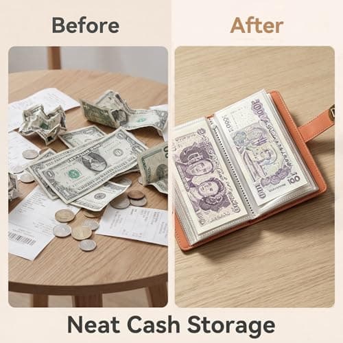 Copbopwn 100 Envelopes Saving Challenge with Combination Lock Vintage Crocodile Texture Money Saving Wallet, 18x11cm Savings Challenge Book Cash Saver Budget Binder for Home Office Travel Gift — view 3