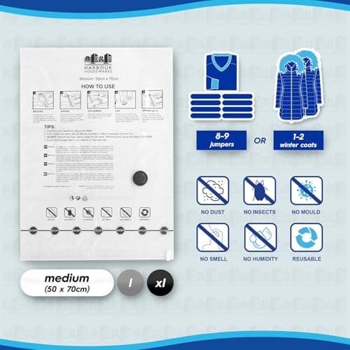 Harbour Housewares Vacuum Storage Bags - Medium (50 x 70cm) — view 2