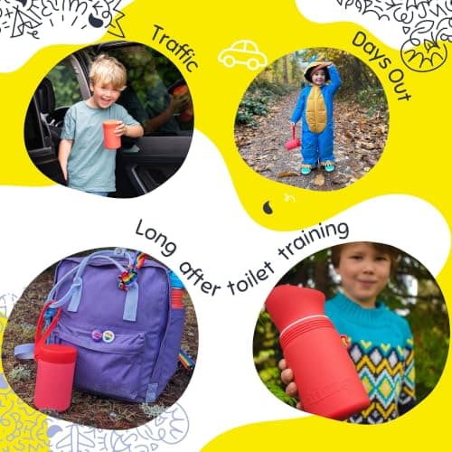 KIDDIWHIZZ Portable Toilet/Travel Potty Holiday Essentials for Kids - Ideal for Potty Training, Camping, Car Journeys & Travel - Unisex Silicone Pee Bottle - Portable & Leakproof - 250ml — view 2