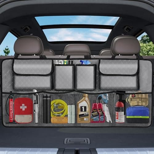 NEWFOM Car Trunk Organizer and Storage, Large Capacity Backseat Hanging Storage Accessories, Backseat Car Organizer for SUV/MPV/Truck (Grey)