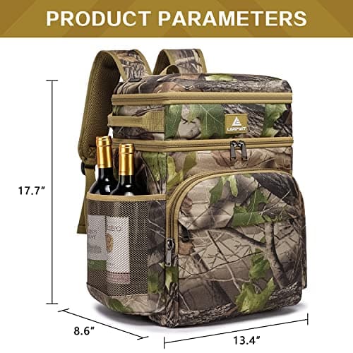 Laripwit Cooler Backpack 54 Cans Insulated Backpack Cooler Bag Leak-Proof Camo Double Deck Picnic Backpack for Men Women - Perfect Tactical Cool Bag Rucksack for Camping, Lunch, Beach — view 6