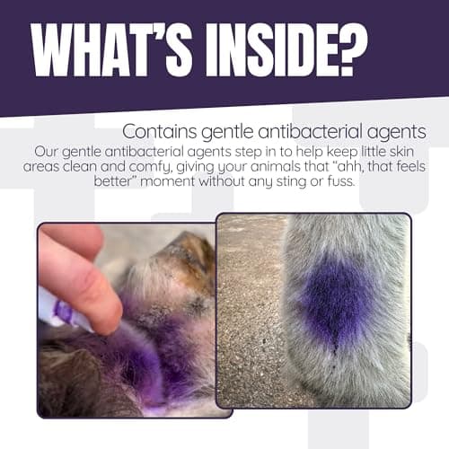 Purple Spray Wound Cleanser 300ml Gentian Violet Alternative Antibacterial Non Sting Animal First Aid for Horses Pets Livestock Poultry — view 5