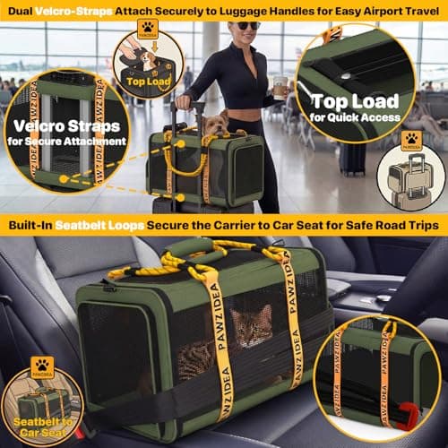 PAWZIDEA Soft Sided Foldable Cat/Dog/Pet Carrier Bag Pets Travel Carriers — view 6