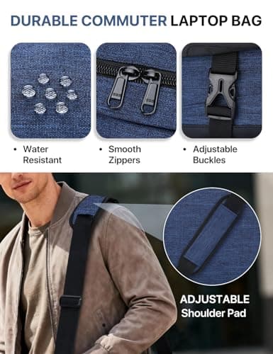 Messenger Bag for Men, VONXURY Lightweight Water Resistant 15.6 In Laptop Bag Crossbody Bag for School Office — view 6
