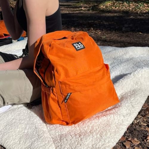 OLPRO 18L Daysack Backpack – Showerproof Outdoor & Everyday Daypack with Padded Laptop Sleeve, Front Pocket & Side Bottle Pockets – Comfortable Padded Straps – Black/Orange — view 2