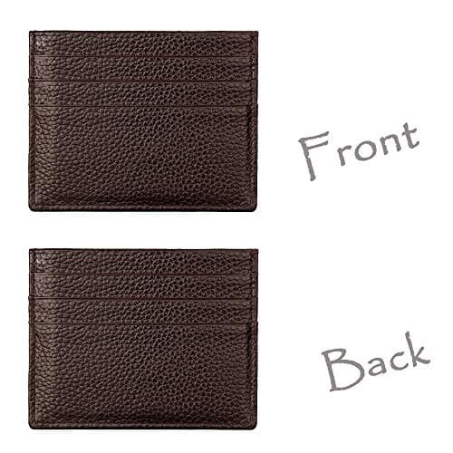 Hibate Genuine Leather Unisex Slim Credit Card Case Holder Sleeve Wallet, One_Size, A_coffee — view 3
