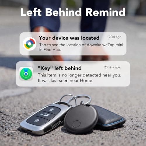 Air Tracker Tags Bluetooth Item Finder-4Pack，Compatible with Android(Find Hub) & iOS(Find My), Replaceable Battery, IP67 Waterproof, Suitable for Luggage, Bags, Wallets, Backpacks, Keys Tracking Tag — view 5