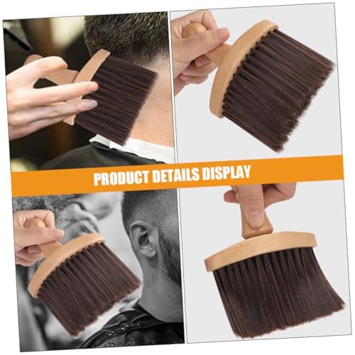 Ipetboom Beard and Hair Brush Hair Cutting and Cleaning Brush with Wooden Handle Portable Size Gentle Soft Bristle Nylon Bristles for Beard Grooming and Travel for Men — view 3