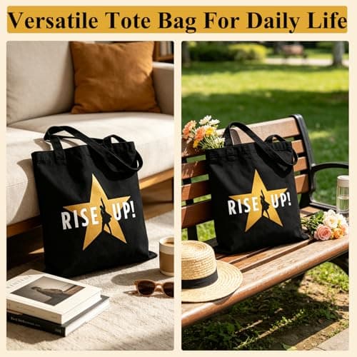 Xenovate Hamilton Canvas Tote Bag, Hamilton Merch Totebag for Musical Fans, Reusable Canvas Shoulder Bag for Shopping, School, Work, Travel and Daily Use — view 6