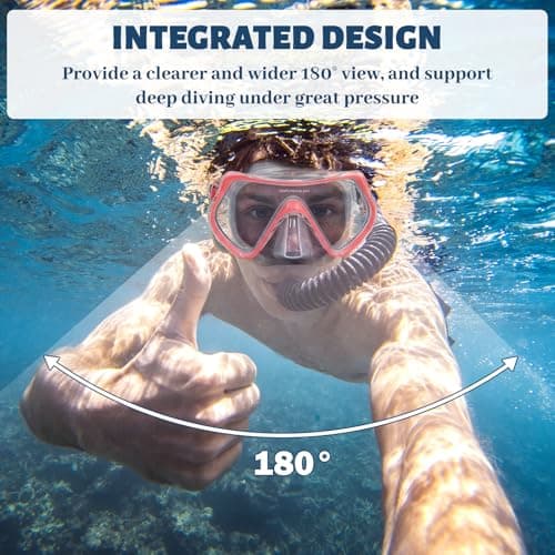 Zatixbu Adult Diving Goggles, 180° Panoramic HD Diving Goggles Anti-Fog Anti-Leak Divings Equipments, Snorkelling Mask with Adjustable Elastic Headband Fabric Strap for Men Women — view 5
