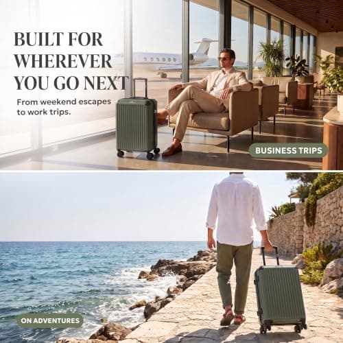 LUGG 20 Inch Sky Rover Carry On Suitcase - Lightweight ABS Hard Shell Cabin Luggage with TSA Lock, 4 Spinner Wheels, Water Resistant, EasyJet Overhead Size 55x35x23cm, 5 Year Warranty — view 4