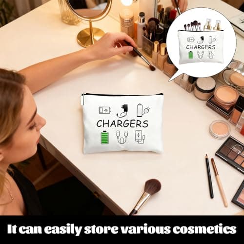 Charger Bag, 1PCS Polyester Cable Bag, Small Make up Bags, Suitable for Travellers, Friends, Sisters and Mothers — view 5