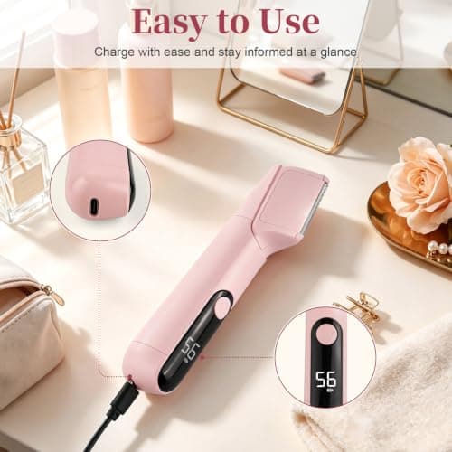 Lady Shavers for Women, IPX6 Waterproof, Horizontal Head Body Trimmer, Pink — view 6