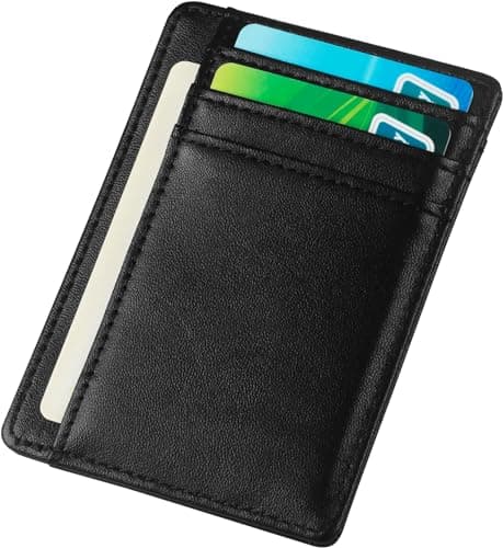 TRIXES Black Vegan Leather Card Holder with RFID Blocking — view 2