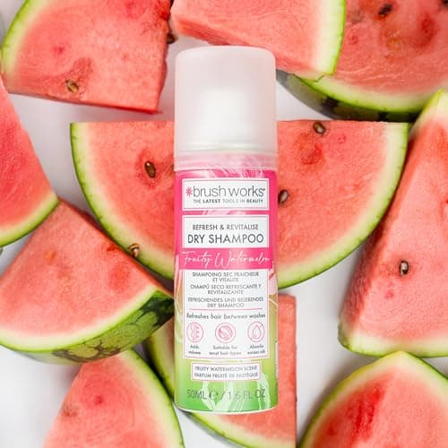 Brushworks Refresh & Revitalise Fruity Watermelon Dry Shampoo – Mini 50ml Travel Size, Absorbs Oil, Adds Volume & Refreshes Hair On-the-Go — view 3