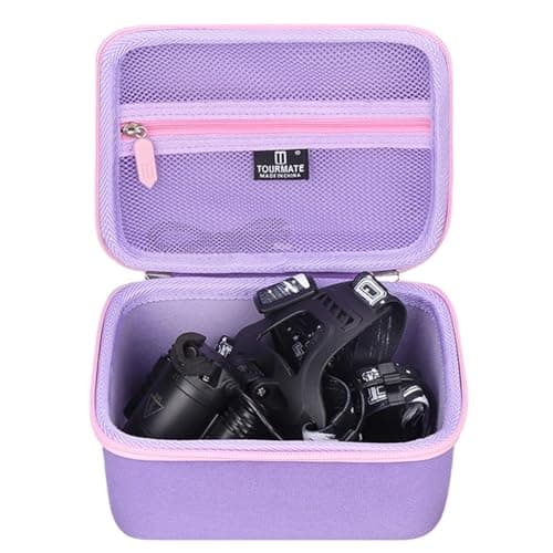 Tourmate Hard Storage Case for DanForce Headlamp - Travel Case for USB Rechargeable LED Head Lamp(Box for Sale) (Purple & Pink)