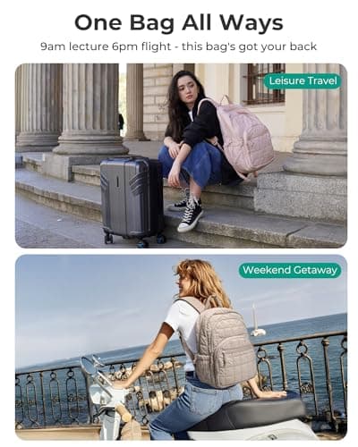 bagsmart College Backpack for Women, 15.6" Laptop Bookbag — view 4