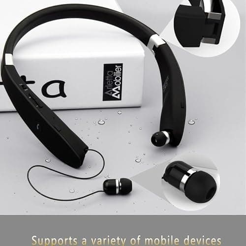 Wireless Earbuds SX-991 Collapsible Neck Hanging Headset with Extendable Arms for Workout Travel Commute - White 14cm(White) — view 2