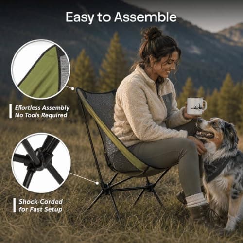 LOVETRENDS Lightweight Foldaway Camping Chairs Set of 2 Forest Green — view 6