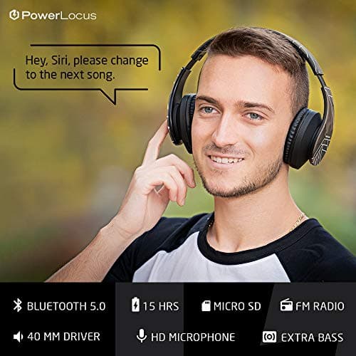 PowerLocus Bluetooth Over-Ear Headphones, Wireless Stereo Foldable Headphones Wireless and Wired Headsets with Built-in Mic, Micro SD/TF, FM for iPhone/Samsung/iPad/PC (Camouflage) — view 4