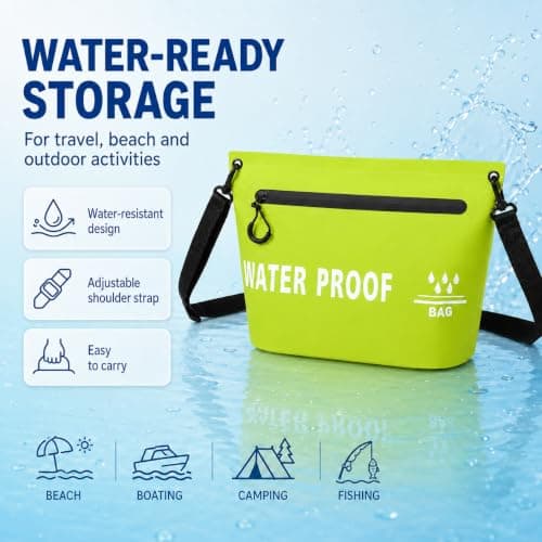 AURALIN Waterproof Dry Bag 4 L Green PVC Airtight Zip Shoulder Strap — view 4