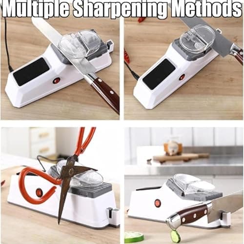 Surudoisharp Pro Electric Knife Sharpener，5 Seconds for Quick Sharpening, Knives Automatic Knives Sharpener, Knife Sharpener with Protective Cover for Kitchen Knives-A — view 5